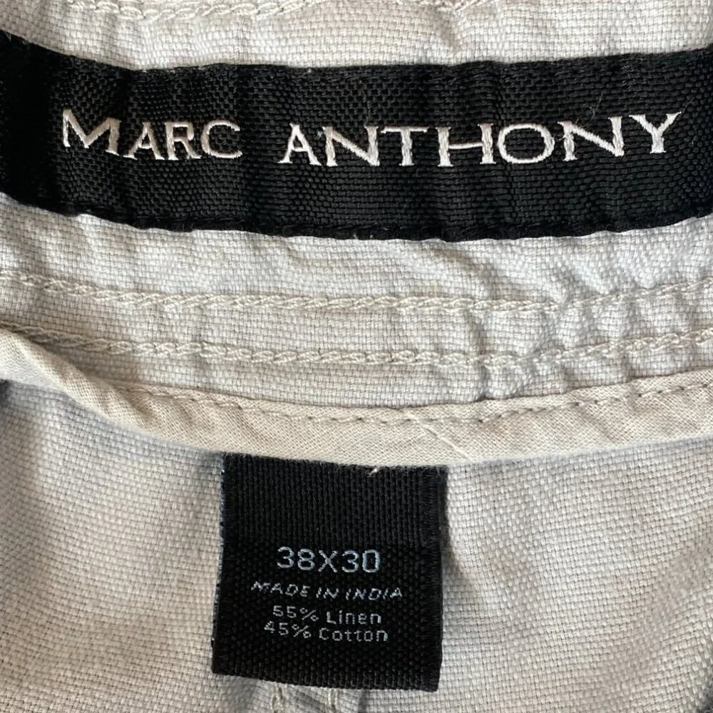 Marc Anthony Mens Linen-Cotton Pants Sz 38x30